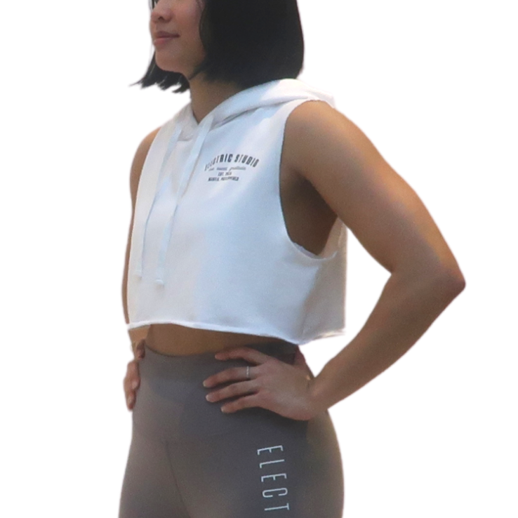 ELECTRIC STUDIO EST. 2015 CROPPED HOODIE VEST