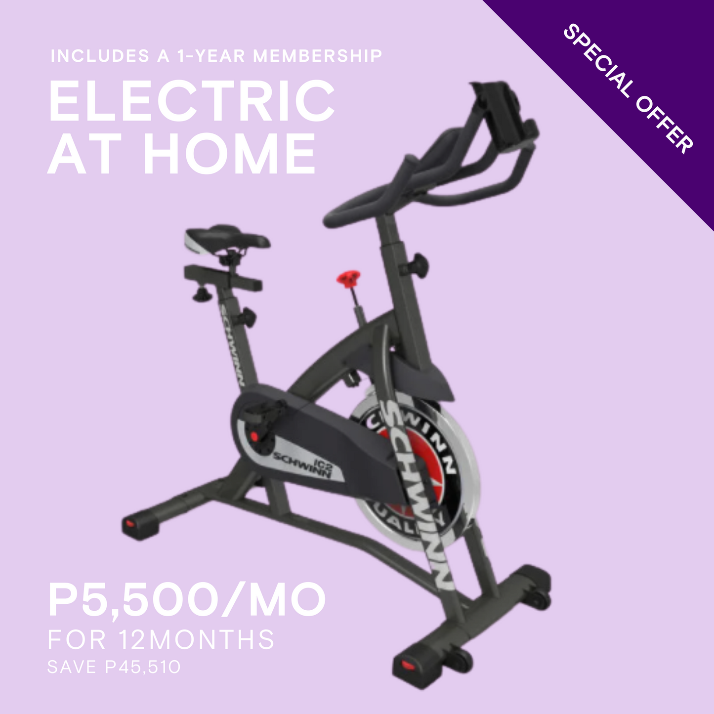 SCHWINN IC2i + 1YR ELECTRIC AT HOME MEMBERSHIP