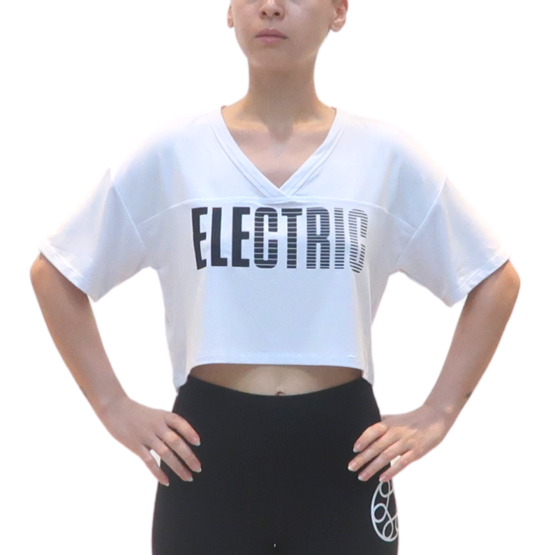 ELECTRIC GRADIENT CROPPED JERSEY TEE
